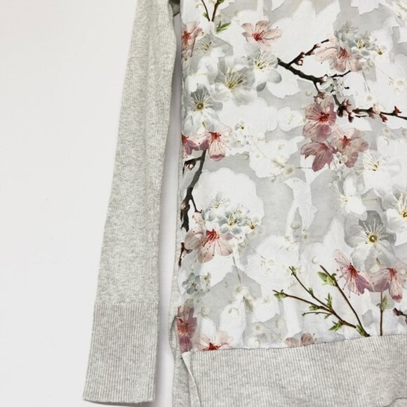 Ted Baker London Crimsie Cherry Blossom Oriental Jumper Flower Sweater Sz 0 - Picture 3 of 6